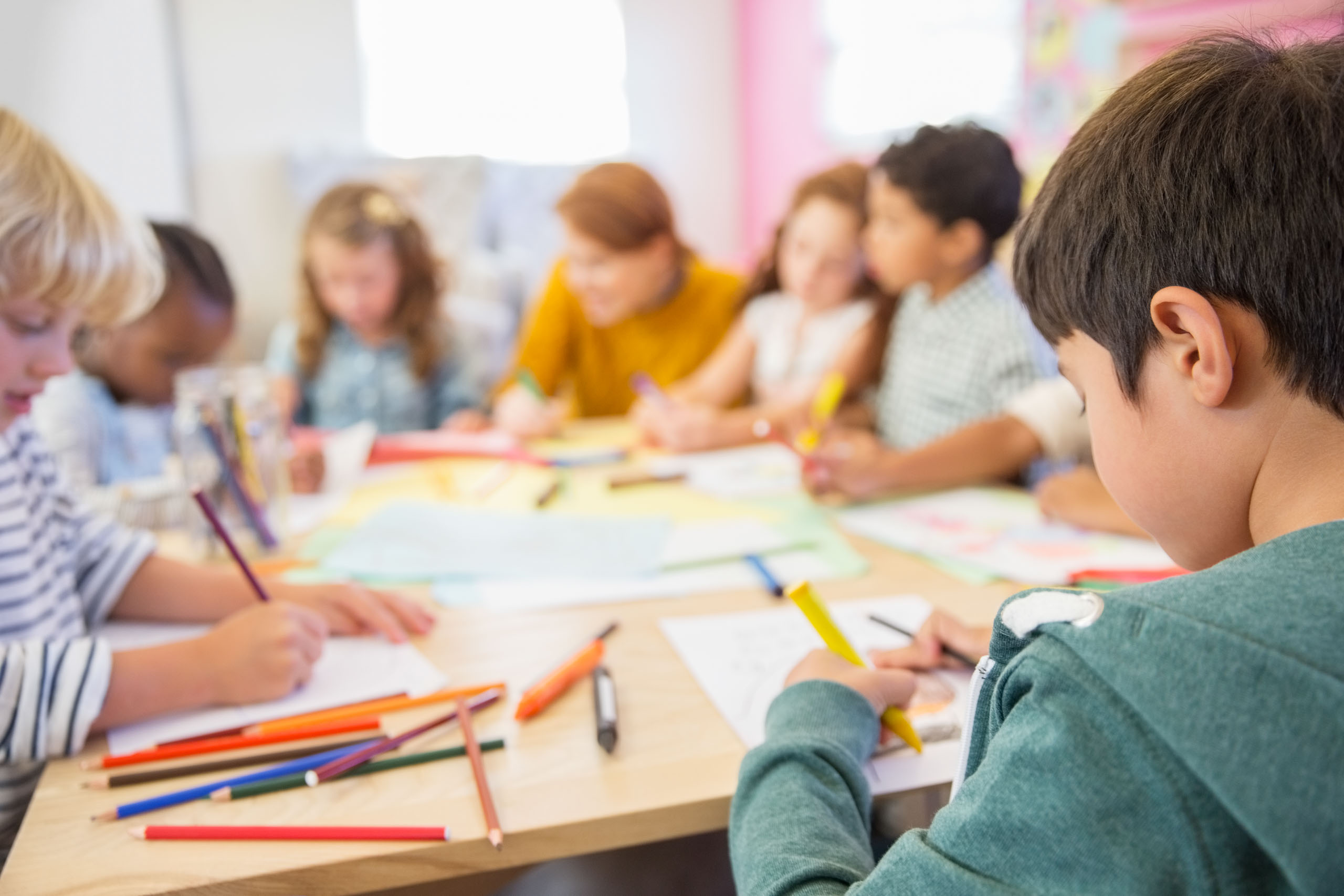 Students drawing